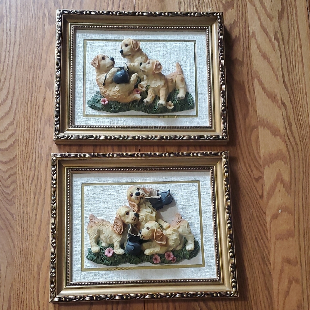Charming 3D Dog Wall Art Set